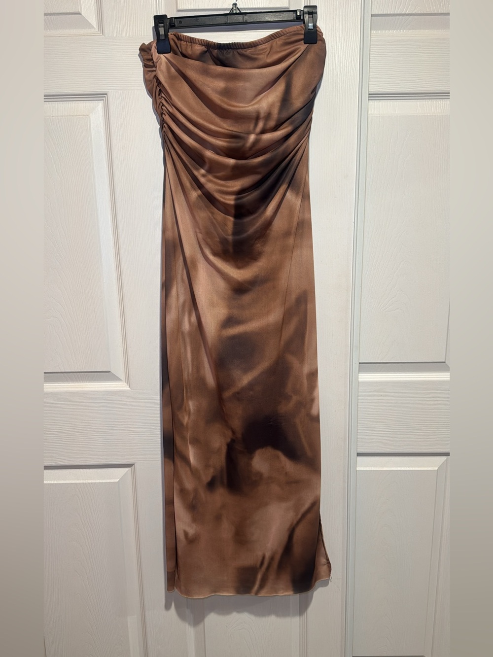 Chocolate Satin Cowl Slip Dress